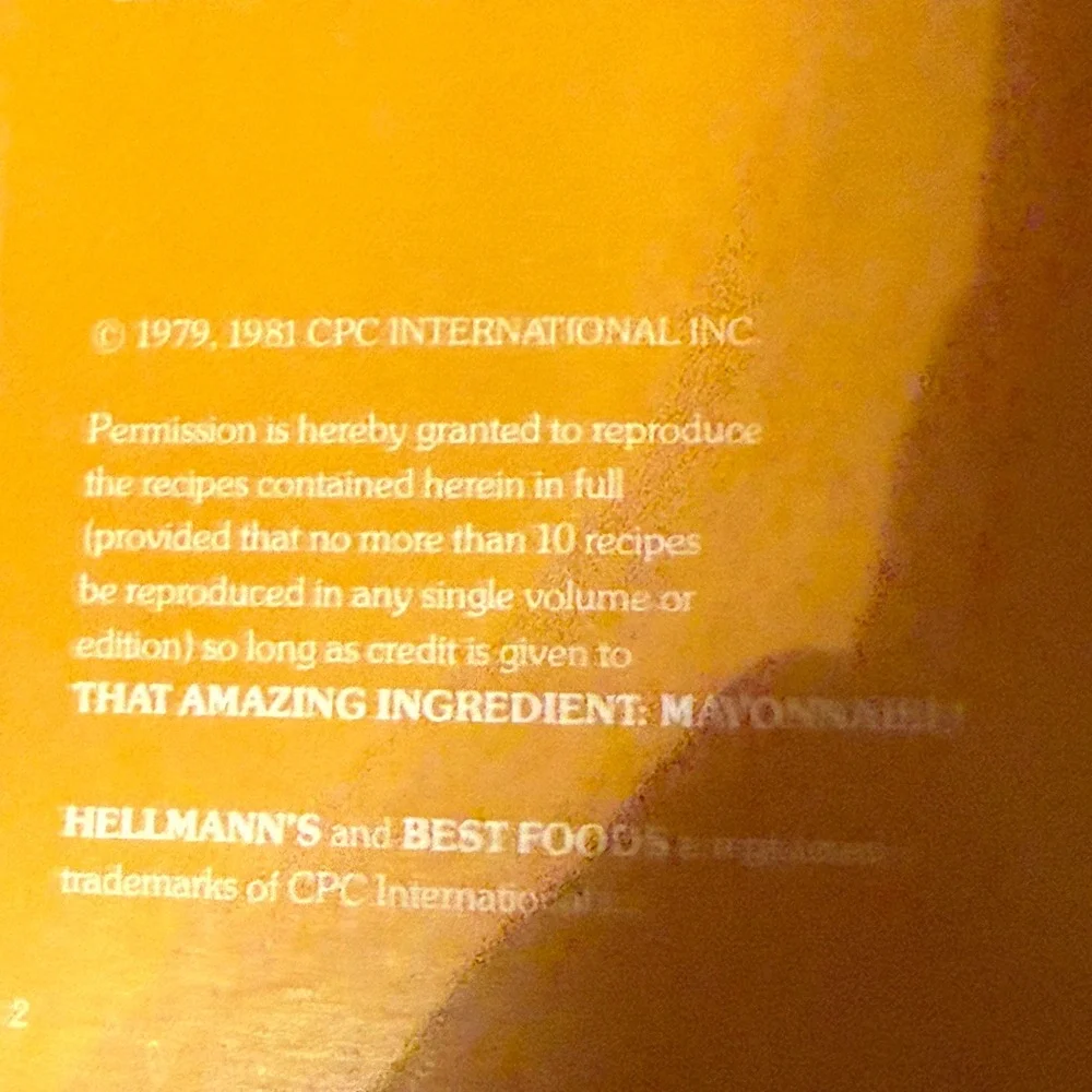 That Amazing Ingredient Mayonnaise Cookbook‎ Recipes Hellmanns 1979 Spiral Bound